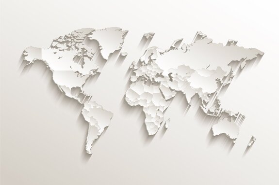 Mapa świata w jasnych odcieniach