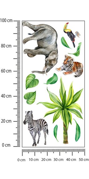 Naklejki dziecięce zwierzęta liście ZESTAW